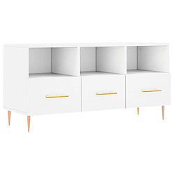 Maison Chic Meuble TV scandinave - Banc TV pour salon blanc 102x36x50 cm bois d'ingénierie -MN52299