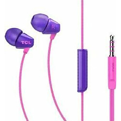 TCL SOCL100 Ecouteurs intra-auriculaire avec micro (ajustement exact, isolation phonique, télécommande et micro pour la musique et le contrôle des appels, annulation d'écho), violet Sunrise Purple