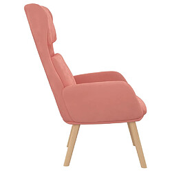 Avis vidaXL Chaise de relaxation Rose Velours