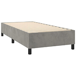 Acheter vidaXL Sommier à lattes de lit matelas LED Gris clair 90x190cm Velours