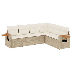 Maison Chic Salon de jardin avec coussins 6 pcs | Ensemble de Table et chaises | Mobilier d'Extérieur beige résine tressée -GKD12673