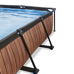 Avis EXIT Piscine Wood 220x150x65cm avec pompe filtrante - marron