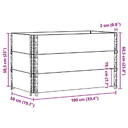 vidaXL Jardinière marron 100x50 cm bois massif de pin pas cher