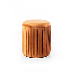 Webmarketpoint Pouf en velours de métal orange cm 35 x 35 xh 40