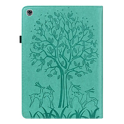 Etui en PU motif cerf et arbre avec support vert pour votre Huawei MediaPad M5 lite 10