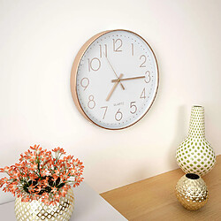 Decoshop26 Horloge murale 30 cm Or rosé DEC022264