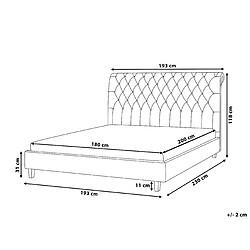 Avis Beliani Lit double en tissu beige 180x200 cm REIMS