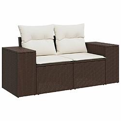 Avis vidaXL Salon de jardin avec coussins 7 pcs marron résine tressée