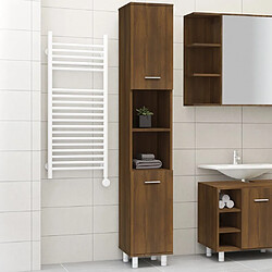 Maison Chic Armoire de bain,Meuble de rangement de salle de bain,Meuble haut Chêne marron 30x30x179 cm Bois d'ingénierie -GKD220716