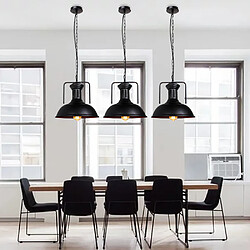 Stoex Lot de 2 Suspension Luminaire Industrielle 33cm E27 Câble Réglable Noir pour Salle à Manger, Salon, Restaurant, Café et Bar