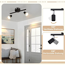 Avis NETTLIFE 2 spots de plafond plafonnier noir LED pivotants à 330° GU10, faisceau mural pour couloir chambre salon