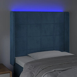 Acheter Maison Chic Tête de lit moderne à LED lumineuse pour chambre - Décoration de lit Bleu foncé 83x16x118/128 cm Velours -MN37842