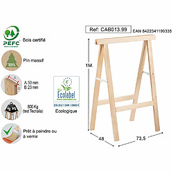 Avis Astigarraga Tréteau en pin 1m de hauteur section 50x23 mm.