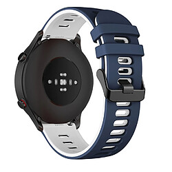 Bracelet en silicone 22mm bleu nuit/blanche pour votre Xiaomi Mi Watch Color Sports