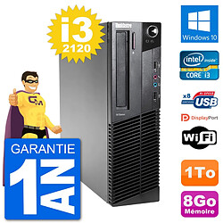 PC Lenovo M92p SFF Intel i3-2120 RAM 8Go Disque Dur 1To Windows 10 Wifi - Occasion