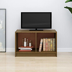 Maison Chic Meuble TV scandinave - Banc TV pour salon Marron miel 70x33x42 cm Bois de pin massif -MN80970