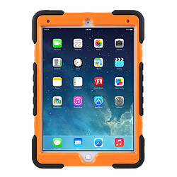 Coque en TPU + silicone hybride avec béquille rotative à 360° noir/orange pour votre Apple iPad 9.7 pouces (2018)/(2017)