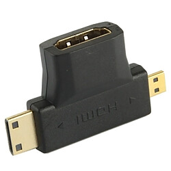 Avis Wewoo Adaptateur noir 3 en 1 HDMI Femelle à Mini HDMI Mâle + Micro HDMI