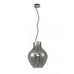 Luminaire Center Suspension design 1 ampoule Chrome poli,fumé pas cher