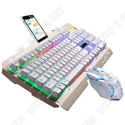 Avis Tech Discount TD® Clavier Gaming avec Souris Gaming Blanc Rétroéclairage LED Ambiance Gaming Décoration lumineuse Bureau Conception Confortable