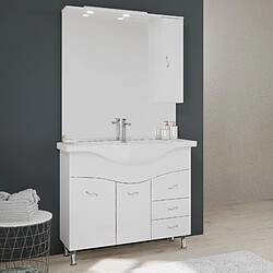 Kiamami Valentina MEUBLE SALLE DE BAIN 105 CM CLASSIQUE AVEC LAVABO ET MIROIR | EASY