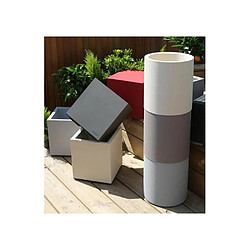 Riviera Pot en plastique carré aspect granit 30 cm Gris clair.