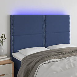 Maison Chic Tête de lit moderne à LED lumineuse pour chambre - Décoration de lit Bleu 144x5x118/128 cm Tissu -MN31152