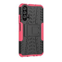 Wewoo Coque Renforcée Pour Huawei Honor 20 Pro Texture de pneu TPU + PC Antichoc avec support rose