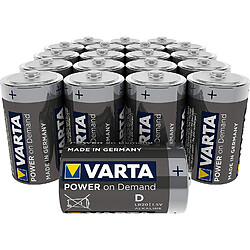 Varta Piles Alcalines Power on Demand Mono D Haute Qualité Pack de 20