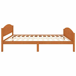 Maison Chic Lit adulte - Lit simple Cadre de lit,Structure du lit Contemporain Marron miel Bois de pin massif 140x200 cm -MN56918 pas cher