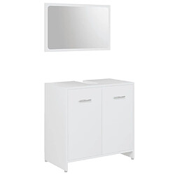 Avis ComfortXL Ensemble De Meubles De Salle De Bain 3pcs Blanc Bois Ingénierie