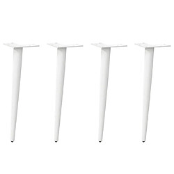 vidaXL Pieds de table basse forme conique 4 pcs blanc 42-43 cm acier