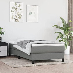 vidaXL Matelas de lit à ressorts ensachés Gris foncé 90x200x20cm Tissu