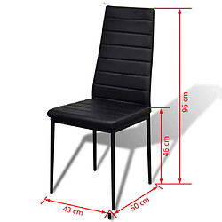 vidaXL Ensemble de table pour salle à manger cinq pièces noir pas cher