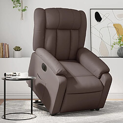 Maison Chic Fauteuil Relax pour salon, Fauteuil inclinable électrique marron similicuir -GKD60871