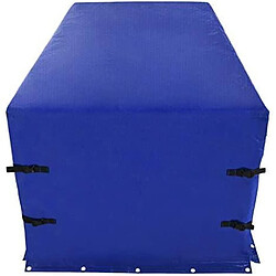 Helloshop26 Bâche pour remorque 207 x 115 x 90 cm pvc 500 g m² avec œillets 4 sangles et corde élastique 7 m imperméable en bleu protection couverture étanche pour remorque de voiture 01_0000194