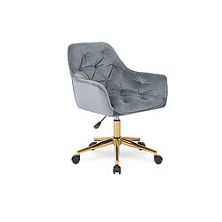 Vivaldi Fauteuil Pivotant MILAN Gris Velours