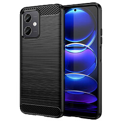 Htdmobiles Coque pour Xiaomi Poco X5 5G / Redmi Note 12 5G - housse etui silicone gel carbone + verre trempe - NOIR