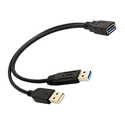 2 Ports Usb 3.0 Femelle à Usb Mâle Extension D'extension Y Câble Adaptateur