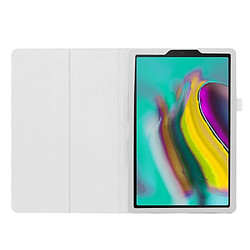 Etui en PU texture litchi avec support blanc pour votre Samsung Galaxy Tab A 10.1 (2019) SM-T515