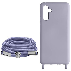 Avizar Coque Cordon pour Samsung Galaxy A34 5G Lanière Tour du Cou 80cm Lavande