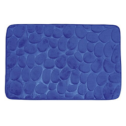 MSV Tapis de bain Microfibre Galet Mousse 40x60cm Bleu Fonce