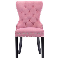 Acheter Maison Chic Lot de 2 Chaises à manger modernes,Chaises à dîner rose velours -MN94718