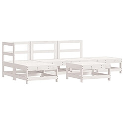 Avis Maison Chic Salon de jardin 6 pcs + coussins - Mobilier/Meubles de jardin - Table et chaises d'extérieur blanc bois massif -MN78631