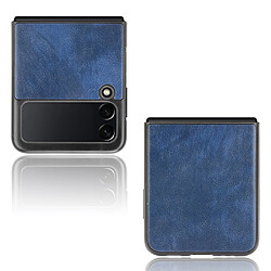 Coque en TPU + PU texture litchi mince bleu pour votre Samsung Galaxy Z Flip3 5G