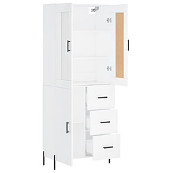 Avis vidaXL Buffet haut Blanc 69,5x34x180 cm Bois d'ingénierie