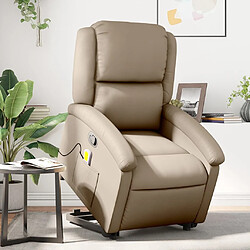 Maison Chic Fauteuil Relax pour salon, Fauteuil inclinable de massage Cappuccino Similicuir -GKD92121