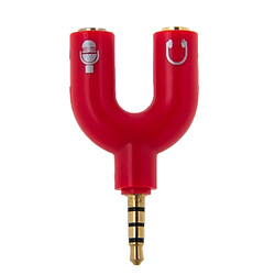 Avis Wewoo Dédoubleur Adaptateur Jack rouge 3.5mm Stéréo Mâle à 3.5mm Casque & Mic Femelle Splitter