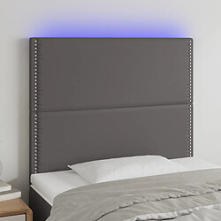 Maison Chic Tête de lit moderne à LED lumineuse pour chambre - Décoration de lit Gris 100x5x118/128 cm Similicuir -MN32543