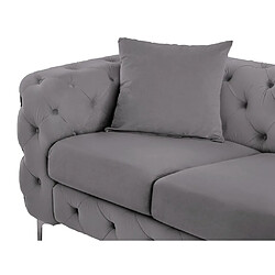 Acheter Vente-Unique Canapé 3 places chesterfield en velours anthracite EDWINA